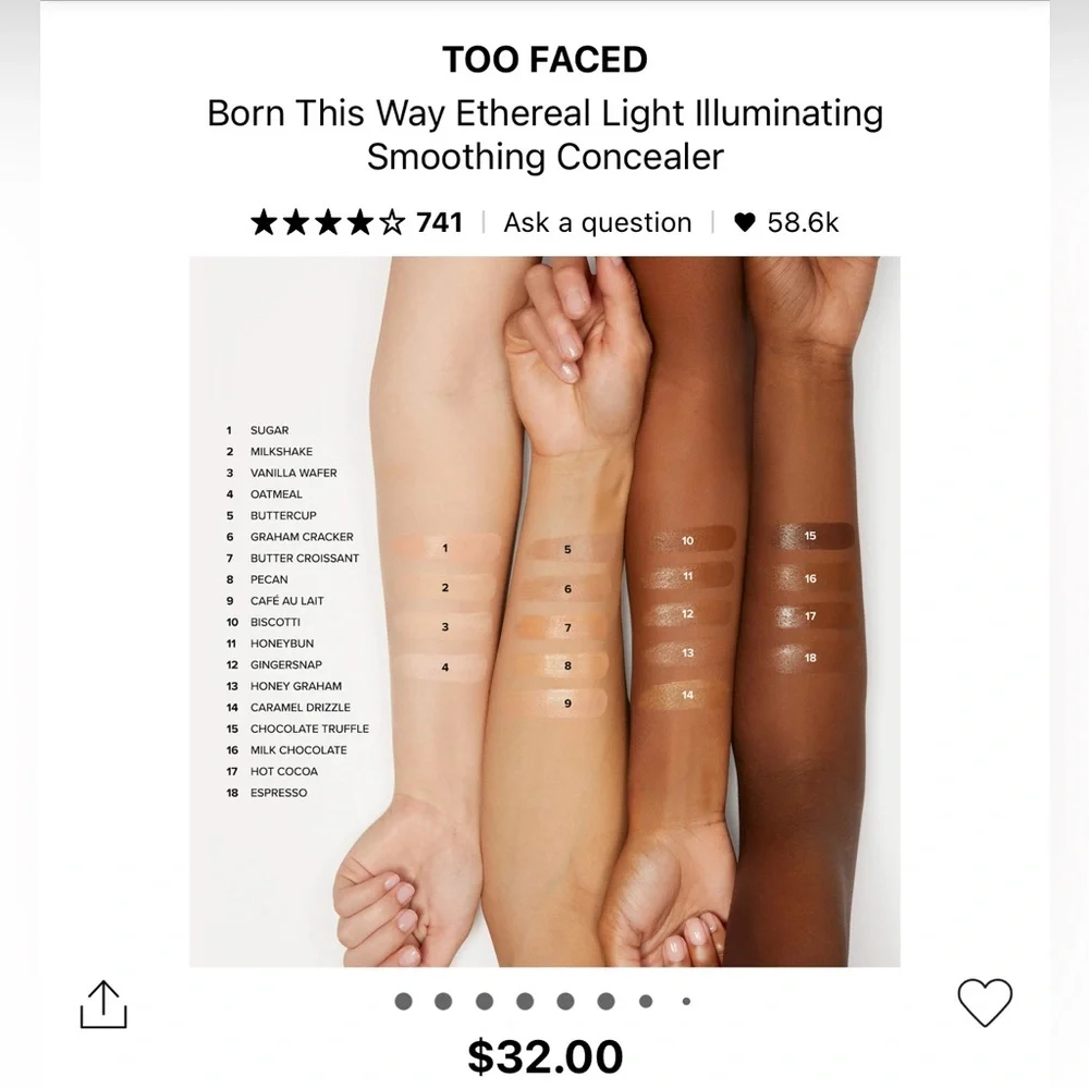 🎀 PICK 5/$25 TOO FACED Born This Way Ethereal Light Illuminating Concealer